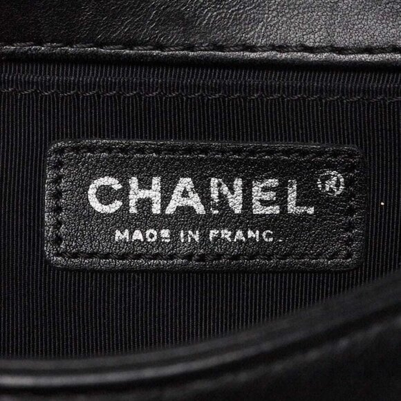 Chanel Blue/Black Quilted Lambskin Leather Small Boy Bag - Picture 9 of 9